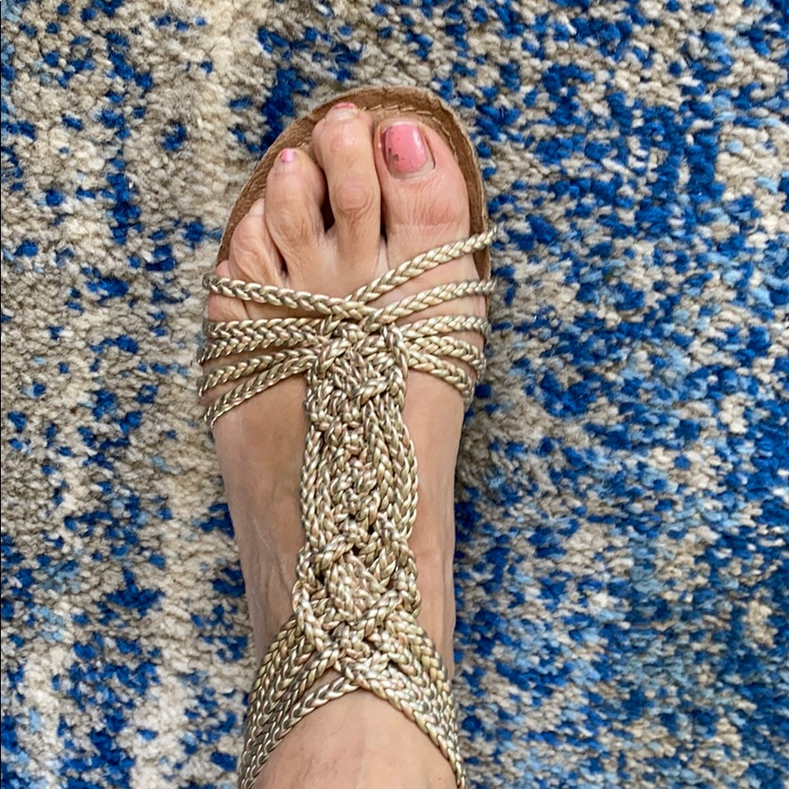 Adam Ticker Gold Rope Sandals